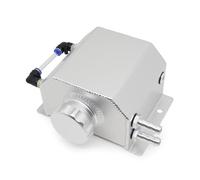 Refrigerantes Del Motor Tanque Desbordamiento Radiador Refrigerante Motor Aleación Aluminio Universal 1000ml/2000ml Cuadrado 1L/2L Con Tapón Drenaje(1L-Silver)