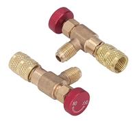 Refrigeration Control Valve 2PCS | 1 / 4SAE Male & 5 / 16SAE Female Thread Adapter for R410A Charging | HVAC/A/C Manifold Fittings | High - Strength Brass, Pressure Tolerant