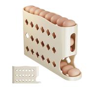 Refrigerator Egg Rack - Auto Rolling Eggs Organizer, Space Saving Egg Roll Down Dispenser with Large Capacity | Easy Access Eggs Holder for Kitchen, Home, Dorm, Apartment, Dining Room