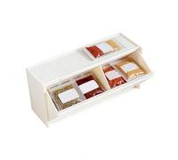 Refrigerator Organizador Magnetic - Strong Grip Storage Solution Versatile Tea Bag Box Design, Space Saving Magnet Backing + Multi Tier Compartment | High Grade Acrylic Material - For Pantry