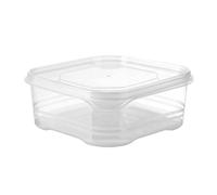 Refrigerator Storage - Clear Airtight Stackable Food Organizer Box for Fruit, Vegetables, Meat, and Produce, Fridge and Freezer Storage Container for Kitchen Pantry Meal Prep, 4.72 x 3.94 inches
