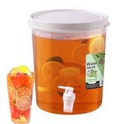 Refrigerator Water Dispenser - High Temperature Resistant Cylindrical Jug | Con grifo, recipiente para infusión fría de gran capacidad, hervidor de bebidas de té de frutas para cocina y comedor