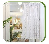 Refue Cortina de café, Cortinas pequeñas Algodón Lino para Cocina, baño, Ventana, Cenefa de Baño Florales (Size : W140 x L160 cm/W55 x L63 Inch)