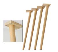 Refue Patas de Madera para Muebles, 50cm-75cm, para Mesa de Comedor/Café/Té/Escritorio de Computadora, Pierna Redonda Cónica, Juego de 4