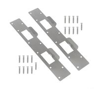 Refuerzo de placa de metal de doble agujero para puertas residenciales que requieren compatibilidad entre centros de agujeros de 5.5 a 6 pulgadas (plata)