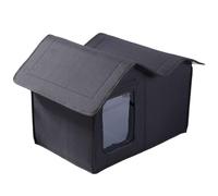 Refugio Aislado Grande del Gato, Refugio A Prueba De Mal Tiempo del Animal Doméstico Que Ofrece La Puerta Transparente, Casa Aislada Grande del Gato Salvaje con Diseño Impermeable Black