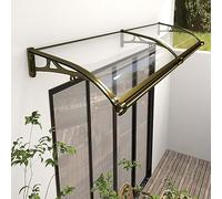 Refugio de aluminio para puerta delantera de exterior con policarbonato transparente insonorizado, protección Aw (80 x 130 cm, 80 x 130 cm, 80 cm), diseño de clima
