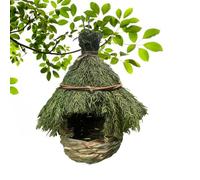 Refugio de aviario de Hierba: Bolsillo de cría pequeño, cabaña de Paja Hecha a Mano, de en Miniatura | Árbol Exterior, Camuflaje, Patio Trasero, Bosque, Santuario, jardín, césp