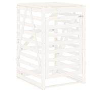 Refugio de basura jardín madera pino macizo, color blanco | Puerta con cerradura, listones de ventilación, extensible para 2-4 basuras, uso al aire libre