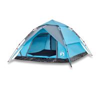 Refugio de camping impermeable para 4 personas, con sistema de liberación rápida, material de poliéster recubierto de poliuretano, diseño de doble puerta con acceso a puerto E para aventuras