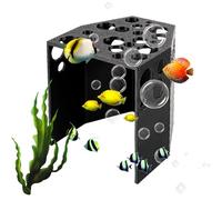 Refugio de cueva de peces con agujeros irregulares - 8 x 8 x 9 cm, 80 g, sumergible para camarones, cueva de cría para guppy, decoración para esconder acuarios