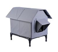 Refugio De Gatos Callejeros | Casa De Impermeable Al Aire Libre Elevada - Área De Alimentación Para Refugio De Gatos Callejeros - Para Comunidades, Balcón, Patio, Jardín, Césped y Carretera