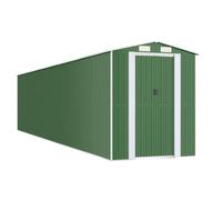 Refugio de jardín verde 192x938x223 cm acero galvanizado descuento exterior | Ventilación delantera trasera, puertas correderas, acero galvanizado corrosión, almacenamiento espacioso, bloqueable, montaje