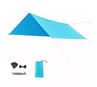 Refugio de lona multiusos para exteriores para camping y playa, incluye cuerdas de viento y clavos de tierra (azul)