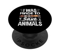 Refugio de Perros rescatados «I Was Made to Save Animals» PopSockets PopGrip Adhesivo