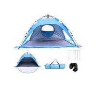 Refugio de Playa Pop Up para 2-3 Personas - Tienda de Playa automática con Estera extendida, 2 Ventanas para ventilación, Ligera y portátil para Familia, Playa, Camping y jardín, 65 cm, Azul