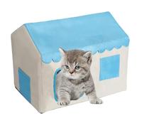 Refugio de refrigeración para gatos - Casa de refrigeración cerrada para gatos aislada | Cama de refrigeración para mascotas | Casa para gatos de 4 estaciones Cama para gatos con aire acondicionado |