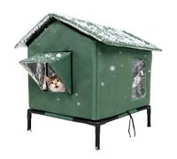 Refugio exterior aislado para gatos | Confort térmico para mascotas | Cabaña plegable y acogedora para gatitos - para camping jardín, terraza, balcón apartamento viaje playa