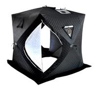 Refugio for Pesca en Hielo Tienda emergente aislada for Pesca en Hielo for 3-4 Personas, cabaña portátil for Pesca en Hielo, cabaña de Hielo grande con Tela de 3 Capas, Bolsa de Transporte con Puerta