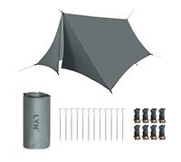 Refugio gigantesco: LYN - Tienda de campaña ultraligera de 4 puertas para mosca de lluvia, 16.4 pies 9.6 pies, plegable, resistente al agua, preservada del calor, para embalaje de respaldo, lona de