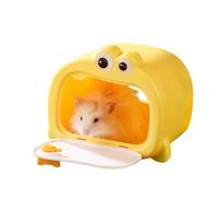 Refugio Hamster con puerta de apertura magnética hacia afuera, entrada/salida para una fácil observación de la zona de dormir | ABS Refugio para mascotas para hámsters jerbos ratones ardillas de
