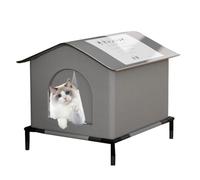 Refugio impermeable para gatos callejeros, casa cálida de invierno, tienda | La entrada de corazón de amor con una solapa impermeable mantiene la nieve, la lluvia y el viento picante fuera. El forro