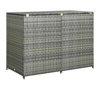Refugio para basura Polyratan antracita 148x77x111 cm doble puertas | Resina trenzada duradera, tapa abierta, cerradura frontal, uso exterior, caja de almacenamiento versátil