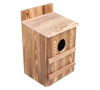 Refugio para exteriores con forma de búho, casa grande hecha a mano con agujero de entrada circular, diseño duradero resistente a la intemperie, hábitat perfecto para búhos, jardín, patio trasero