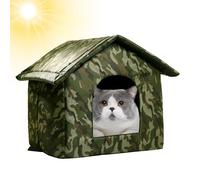 Refugio para gatos al aire libre - Casa para cachorros ligera e impermeable | Cama plegable para mascotas, interior y exterior, resistente a la intemperie, proporciona un hogar seguro para gatos salva