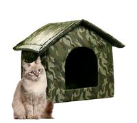 Refugio para gatos al aire libre, caseta de estudio para perros, invierno, interior y exterior, resistente a la intemperie, almohadilla para mascotas, proporciona una casa salvaje segura para gatos o