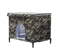 Refugio para gatos al aire libre - Nido impermeable de tela Oxford, perrera con base elevada aislada, camarote al aire libre cálido para mascotas, retiro cómodo y resistente a la intemperie | Patio