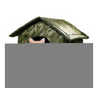 Refugio para gatos al aire libre, refugio para gatitos resistente al viento, invierno, interior y exterior, resistente a la intemperie, almohadilla para mascotas, proporciona una casa salvaje segura