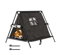 Refugio para gatos al aire libre, resistente al viento con solapa de puerta, casa triangular para gatitos al aire libre | para patio trasero, jardín, patio, parque, zona residencial, garaje, granero