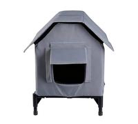 Refugio para gatos al aire libre, vivienda para salvajes, casa aislada elevada, recinto para gatos callejeros, refugio impermeable para invierno, hábitat cálido comunitario, refugio de