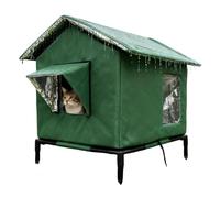 Refugio Para Gatos Con Calefacción, Cabina Para Mascotas A Prueba De Frío, Hogar Exterior Confortable | Diseño Espacioso Y Cerrado Que Respalda La Ubicación De Apartamentos En La Playa Para Viajes Con