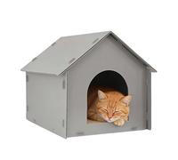 Refugio para mascotas al aire libre, casa cerrada para gatos, casa para gatitos resistente a la intemperie, protege a tus gatos de la lluvia, la nieve, el viento frío con alfombrilla extraíble, fácil