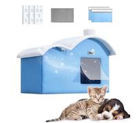 Refugio refrescante para perros y gatos, casa térmica ligera para mascotas, jaula plegable ventilada con alfombrilla, guarida apta para viajes, acogedora tienda de campaña de sombra, cama térmica para