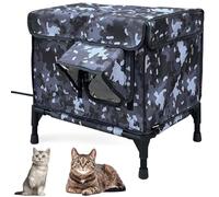 Refugio térmico para gatos al aire libre con aislamiento y puerta de escape segura para protección en invierno