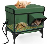 Refugio térmico para gatos al aire libre con temperatura ajustable y base elevada