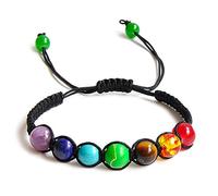 REFURBISHHOUSE 7 Cuentas de Equilibrio de curacion Chakra Pulsera Pulsera de energia de Yoga Vida Amantes del Arco Iris Joya Informal
