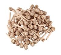 REFURBISHHOUSE Paquete De 100 De Mini 3 Pulgadas Palos De Cazo De Miel De Madera,Envuelto Individualmente,Servidor para Tarro De Miel Dispensar Llovizna Miel, Favores del Banquete De Boda