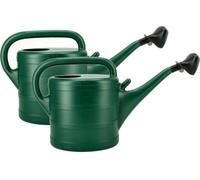 Regadera 10 Litros Juego de 2 - Verdes Jardineras con Cabezal de Rociador - Planta de plástico para Jardín, Balcón, Plantas de interior, Flores y Huerto