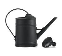 Regadera 13x9 2L Regadera de Agua de fácil llenado Riego de Plantas con Mango y Cabezal de aspersor Dispositivo de Planta de plástico Negro para jardín Interior Balcón