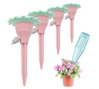 Regadera automática para plantas, 4 unidades, herramienta de jardín rosa
