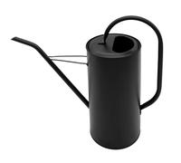 Regadera con diseño de flores de metal, color negro mate, 3 l, regadera con caño largo, elegante