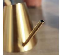 Regadera de acero inoxidable para interiores y exteriores con boquilla larga para un riego preciso, construcción resistente para un uso duradero (1500 ml, dorado)