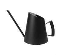 Regadera de acero inoxidable para interiores y exteriores con una boquilla larga para un riego preciso de raíces (1500 ml, negro)