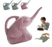 Regadera de elefante de 2 litros para plantas de interior, hervidor de riego de plástico con mango ergonómico, botella de agua de boca larga para patio, jardín, césped, patio (rosa)