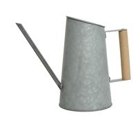 Regadera de metal con mango de madera, 12 x 29 x 22 cm, para regar y decorar, regadera de zinc para plantas de interior, balcón, jardín, decoración de jardín, jarra de pulverización, jarra de