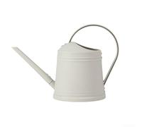 Regadera de plástico con cuello largo, capacidad de 1,8 litros, ligera regadera para plantas de interior, balcón y jardín, fácil limpieza, diseño elegante, gris (metros blanco)
